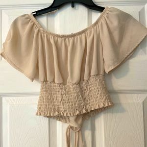 Cream Crop Top